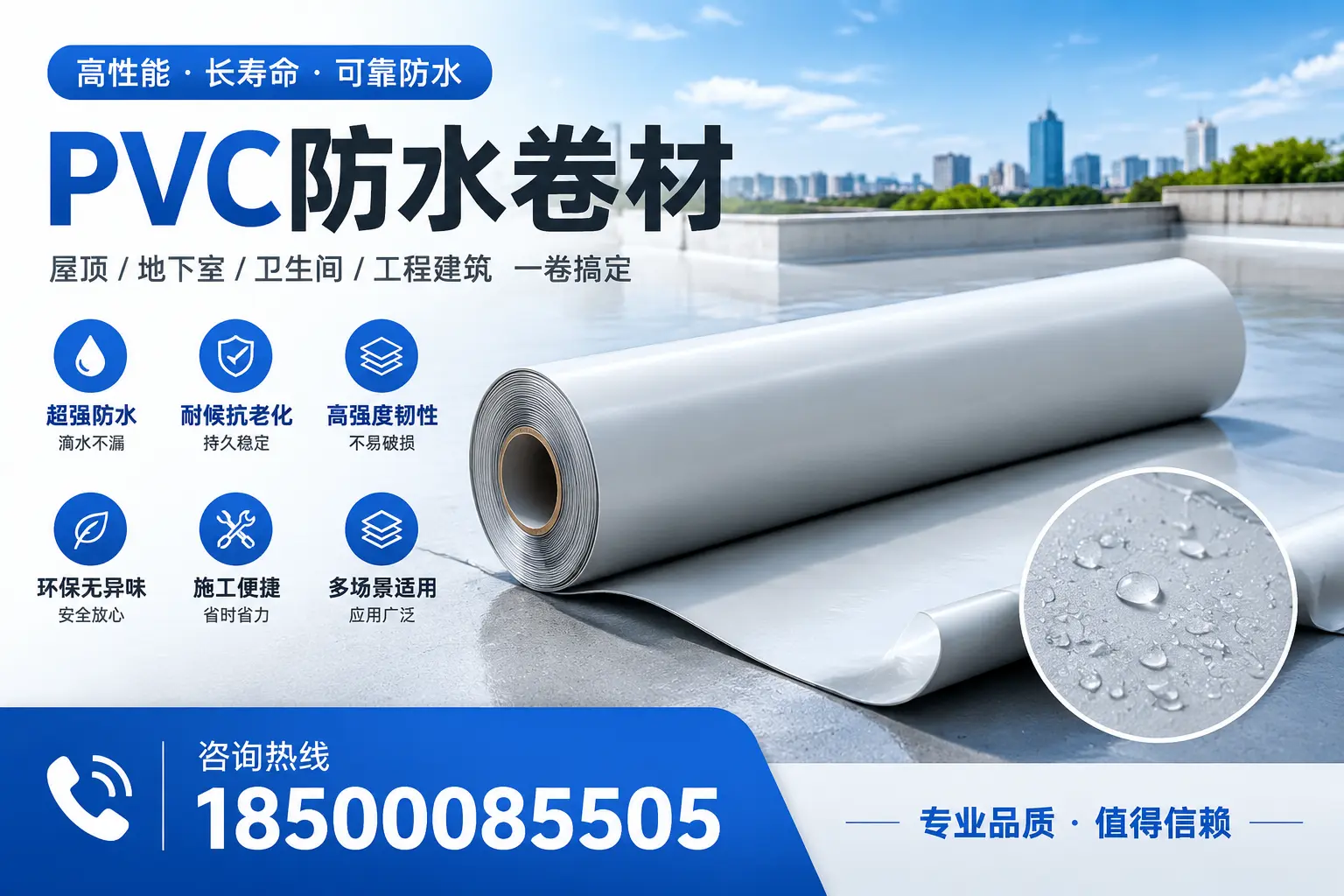PVC防水卷材的防水效果评测,适合伊犁的科学依据